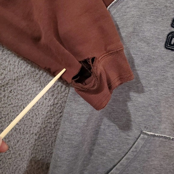 Vintage 24 Hour Fitness Hoodie Mens Extra Large Gray Brown Thrashed Pump Cover - Picture 6 of 11